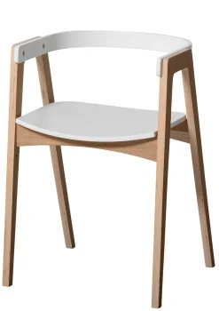 Armlehnstuhl 'Wood' Weiß/Eiche