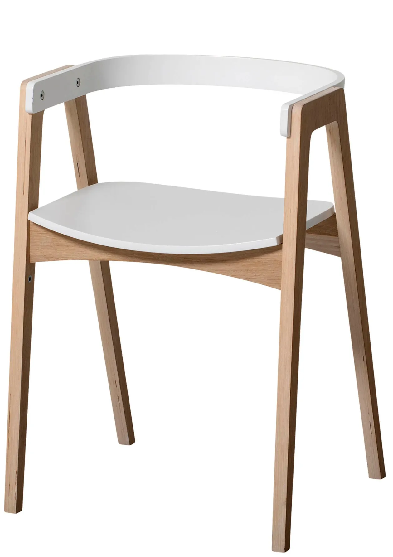 Armlehnstuhl 'Wood' Weiß/Eiche