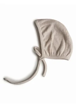Baby Bonnet gerippt beige melange
