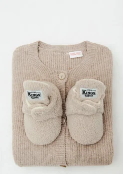 Baby Booties Teddy Beige