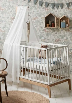 Babybett 'Luna' weiß / Eiche 120 x 60 cm