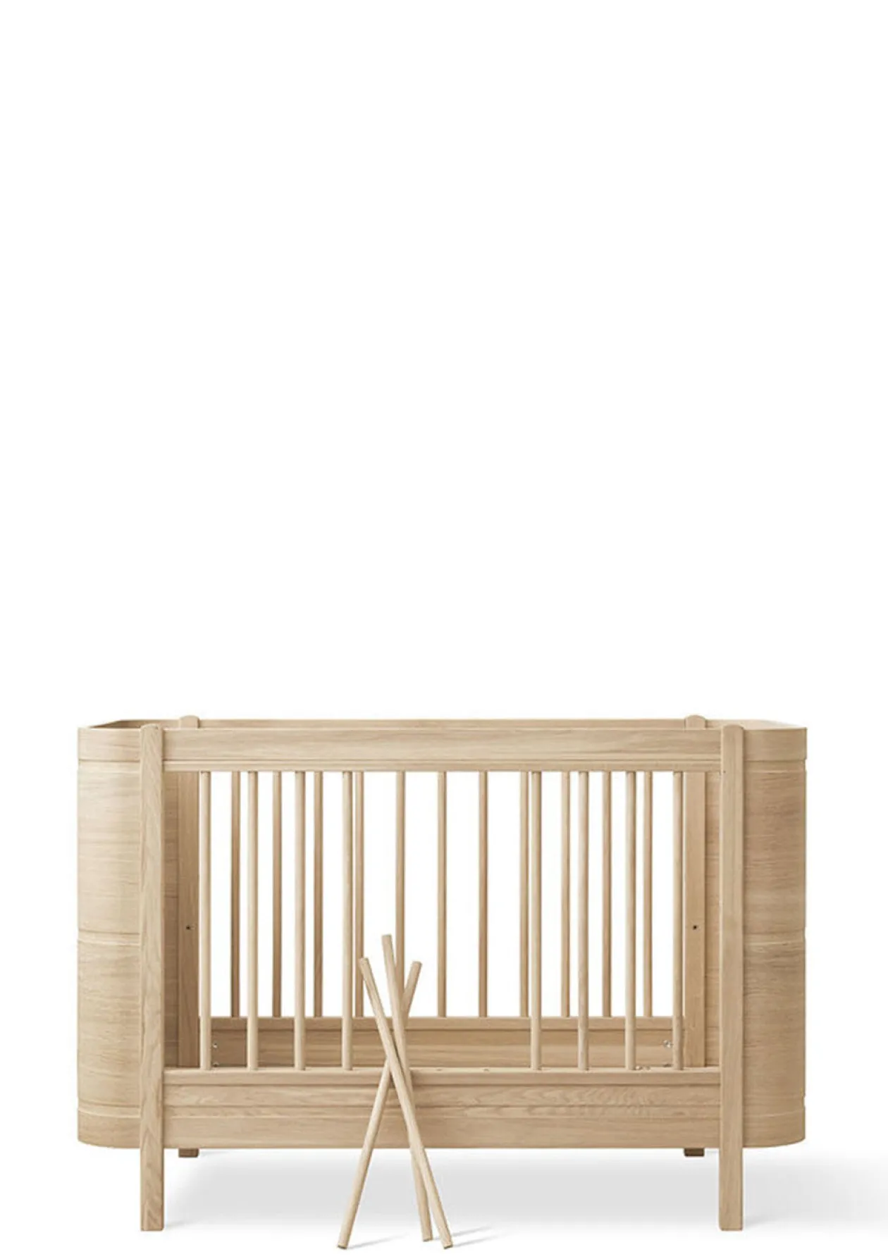 Babybett 'Wood Mini+' Eiche 122-162 x 68 cm