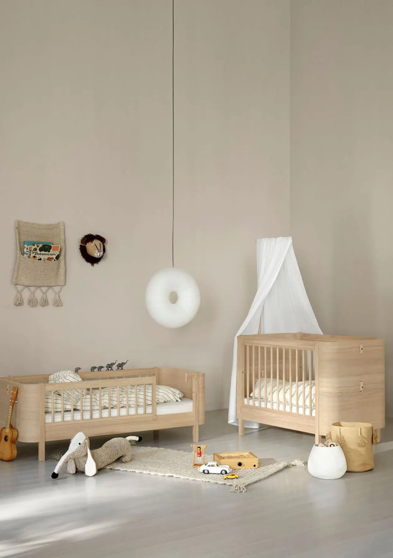 Babybett 'Wood Mini+' Eiche 122-162 x 68 cm