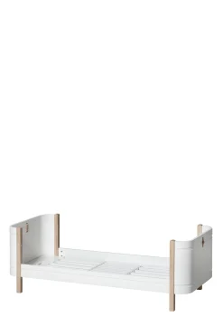 Babybett 'Wood Mini+' Weiß / Eiche 122-162 x 68 cm
