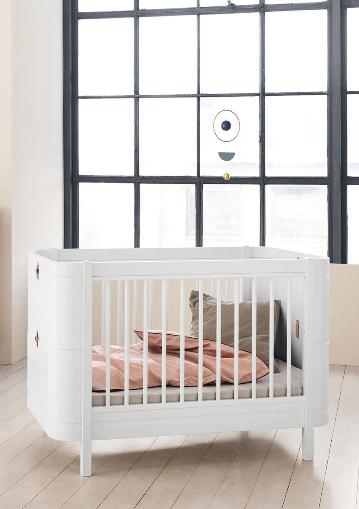 Babybett 'Wood Mini+' Weiß 122-162 x 68 cm