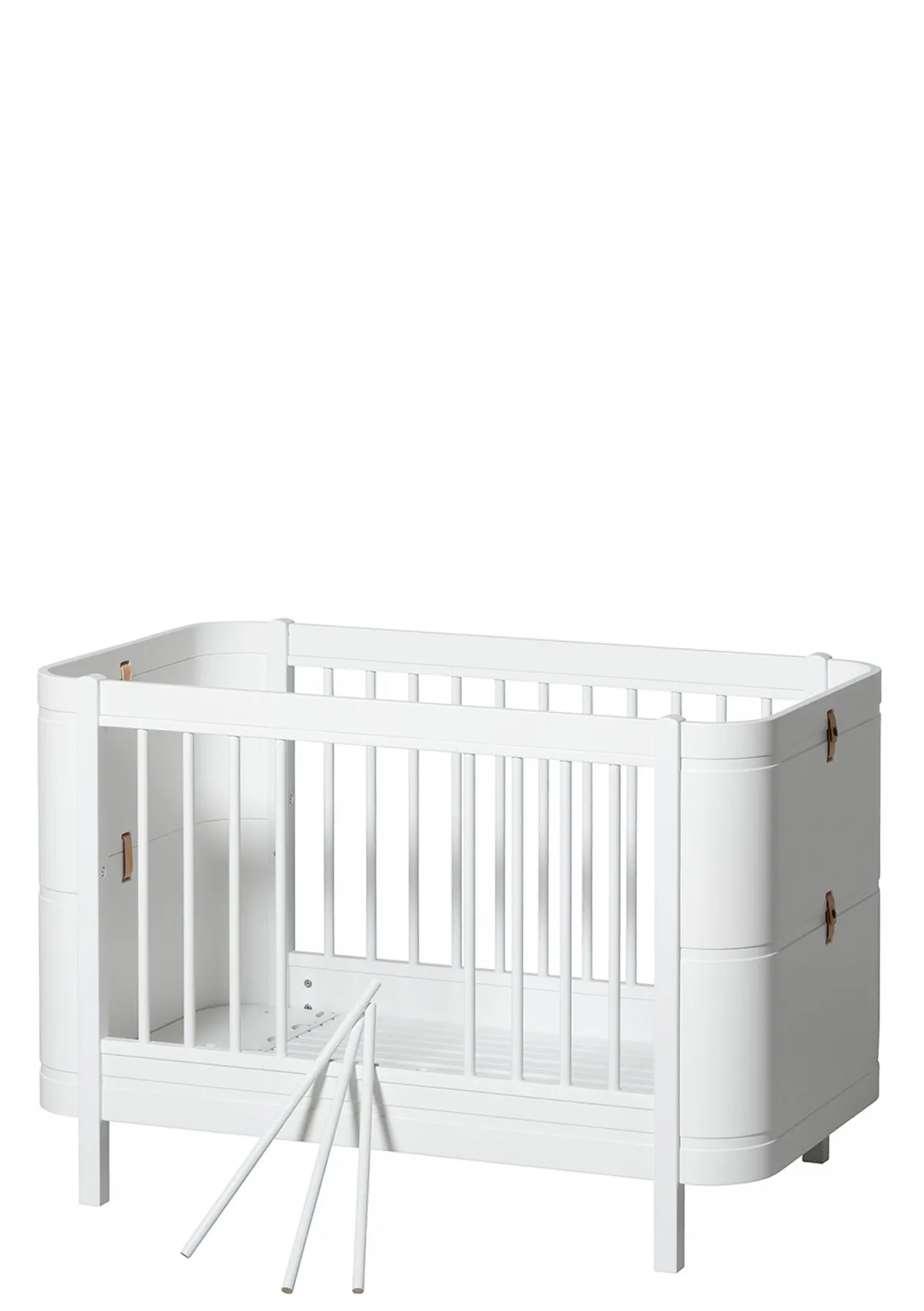 Babybett 'Wood Mini+' Weiß 122-162 x 68 cm