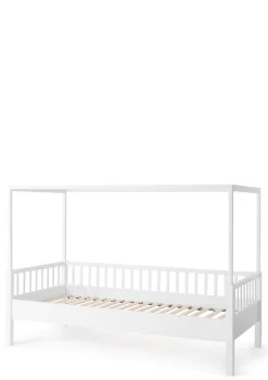 Baldachinbett weiß 200 x 90 cm