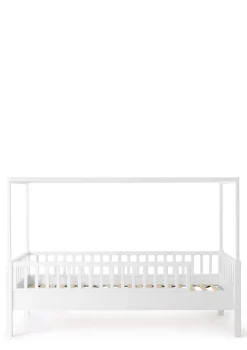 Baldachinbett weiß 200 x 90 cm