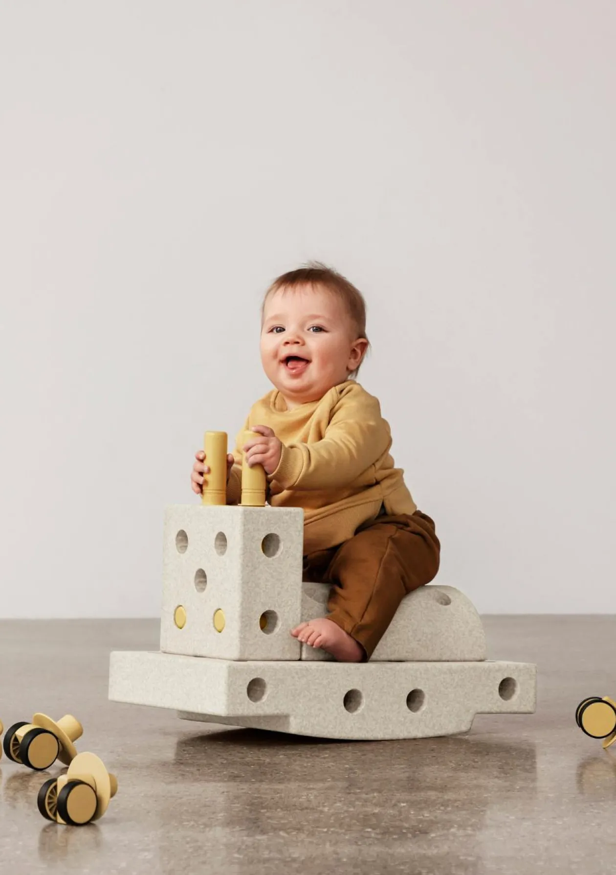 Bauspielzeug 'Curiosity-Set' 14-teilig Sand Grey / Honey Yellow
