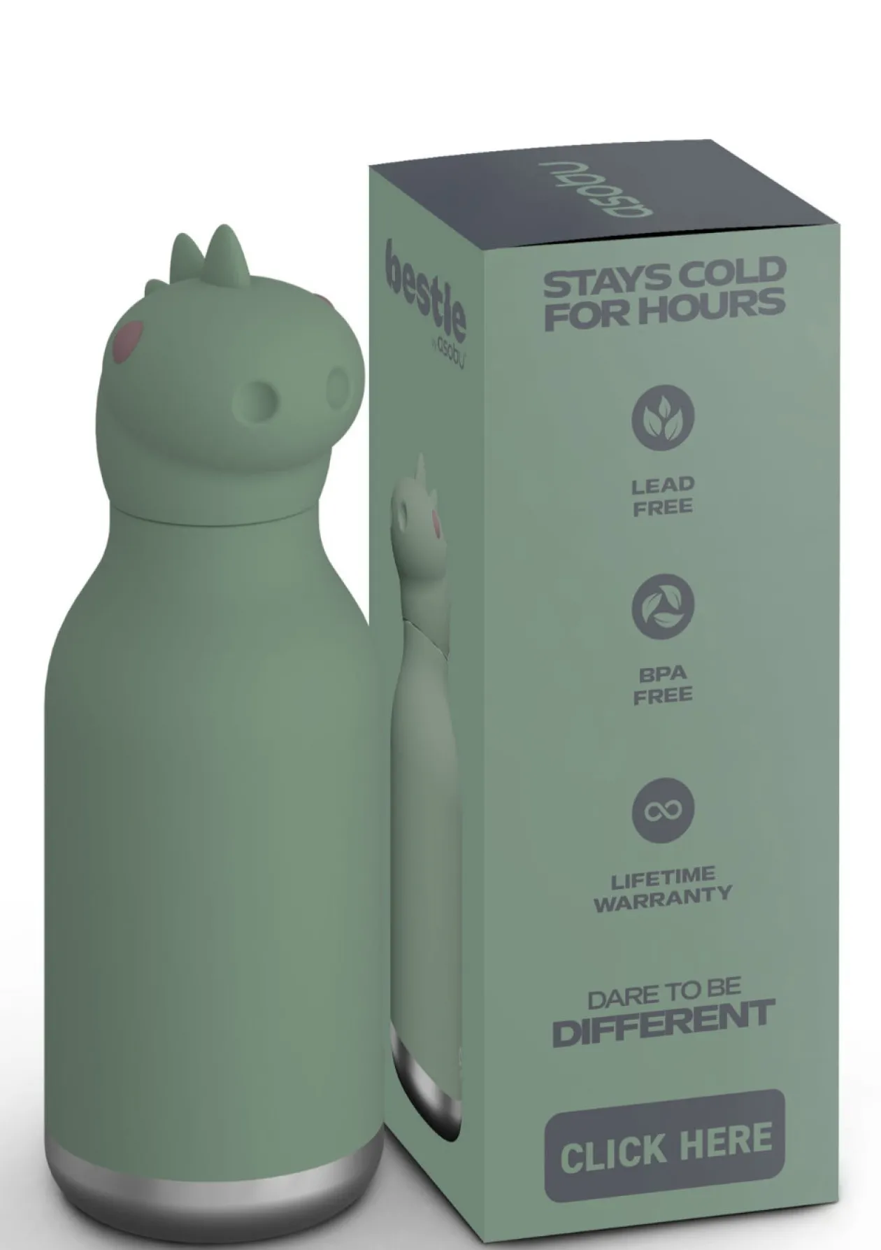 Bestie Trinkflasche Dinosaurier 'Cillian the Dino' grün 460 ml