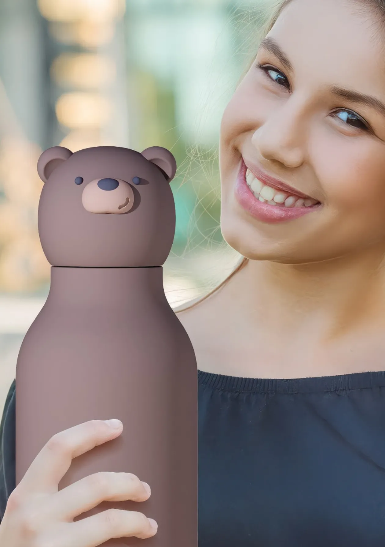 Bestie Trinkflasche Eisbär 'Chillington the Polar Bear' braun 460 ml