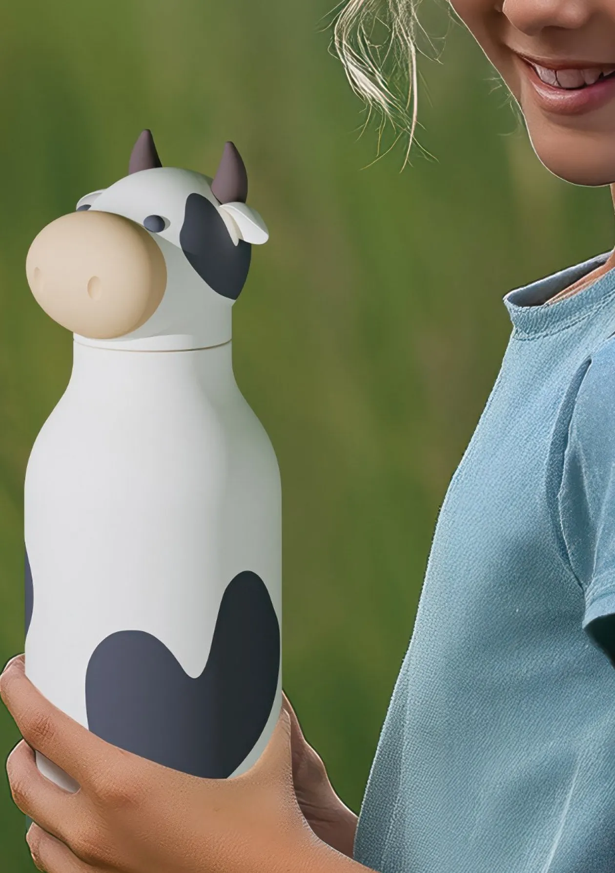 Bestie Trinkflasche Kuh 'Willow the Cow' schwarz/weiß 460 ml