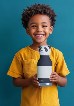 Bestie Trinkflasche Pandabär 'Mei the Panda Bear' schwarz/weiß 460 ml