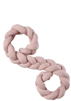 Bettschlange geflochten Strick rosa XL