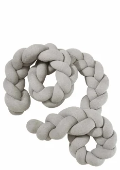 Bettschlange geflochten Strick grau XL