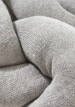 Bettschlange geflochten Strick grau XL