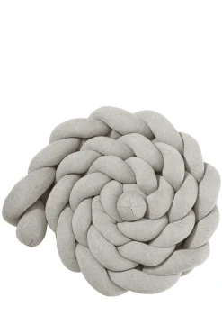 Bettschlange geflochten Strick grau XL