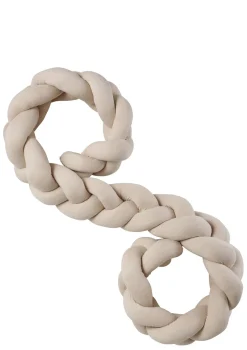 Bettschlange geflochten Strick sand XL