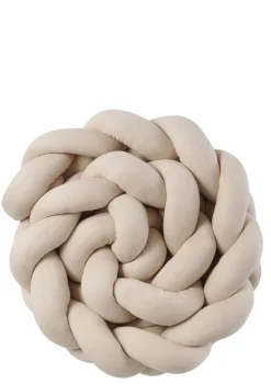 Bettschlange geflochten Strick sand XL