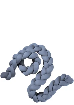 Bettschlange geflochten Strick blau