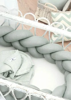 Bettschlange geflochten Strick mint