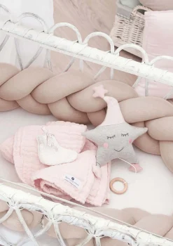 Bettschlange geflochten Strick altrosa