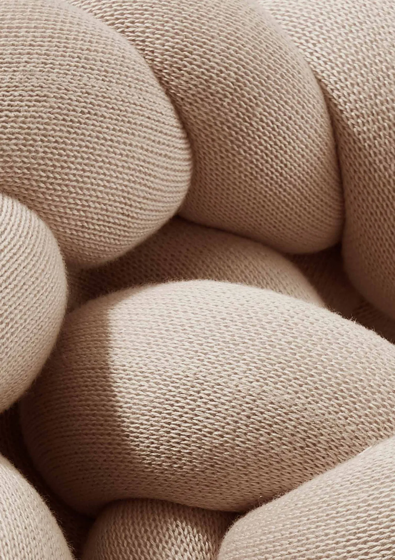 Bettschlange geflochten Strick altrosa