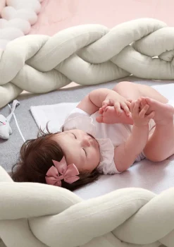 Bettschlange geflochten Strick natur XL