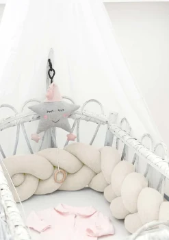 Bettschlange geflochten Strick natur XL