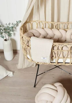 Bettschlange geflochten Strick sand