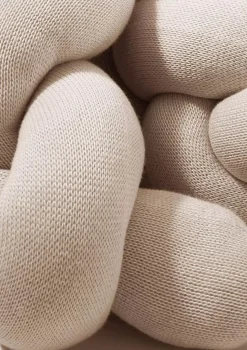 Bettschlange geflochten Strick sand