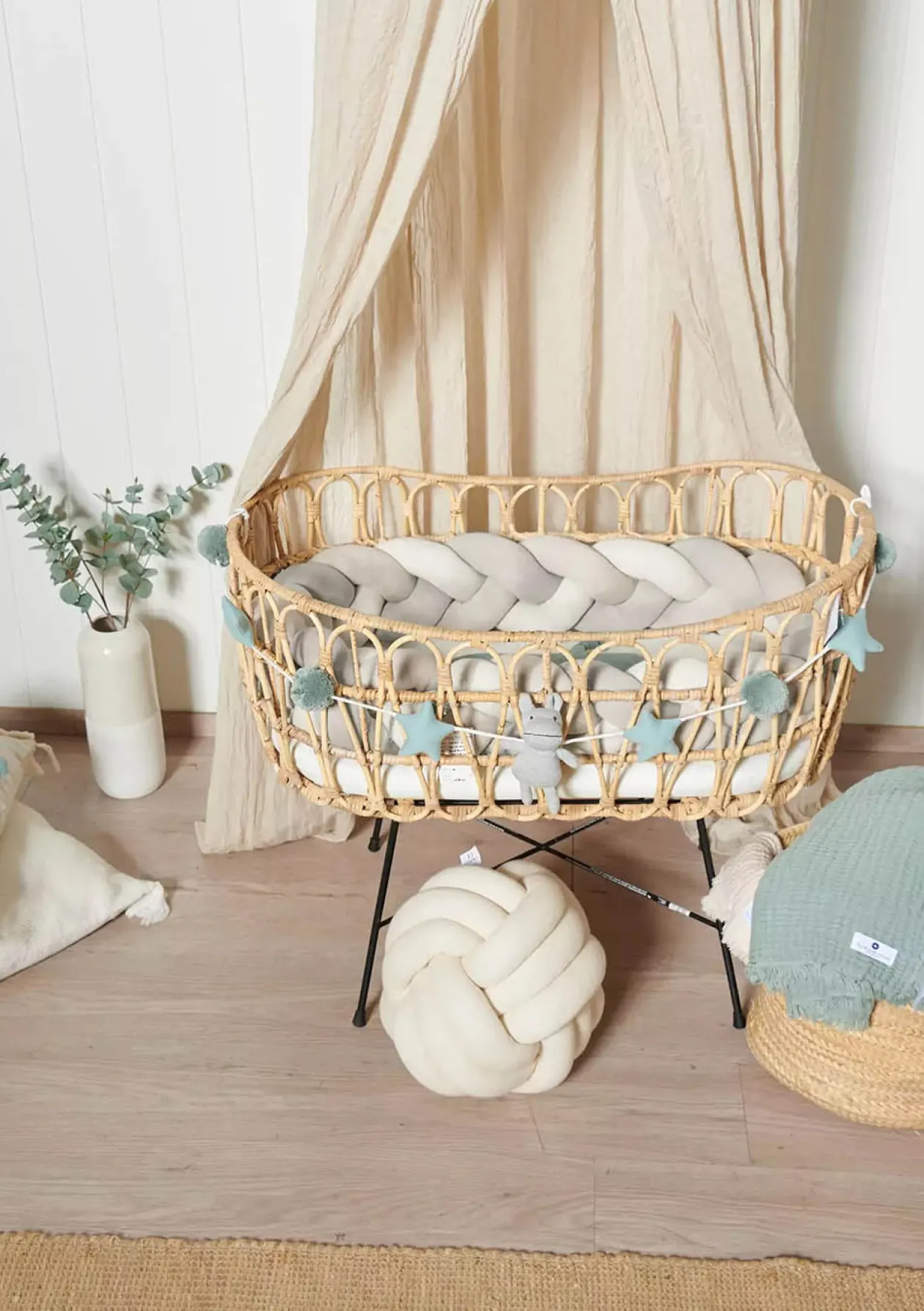 Bettschlange geflochten Trio beige/sand/natur