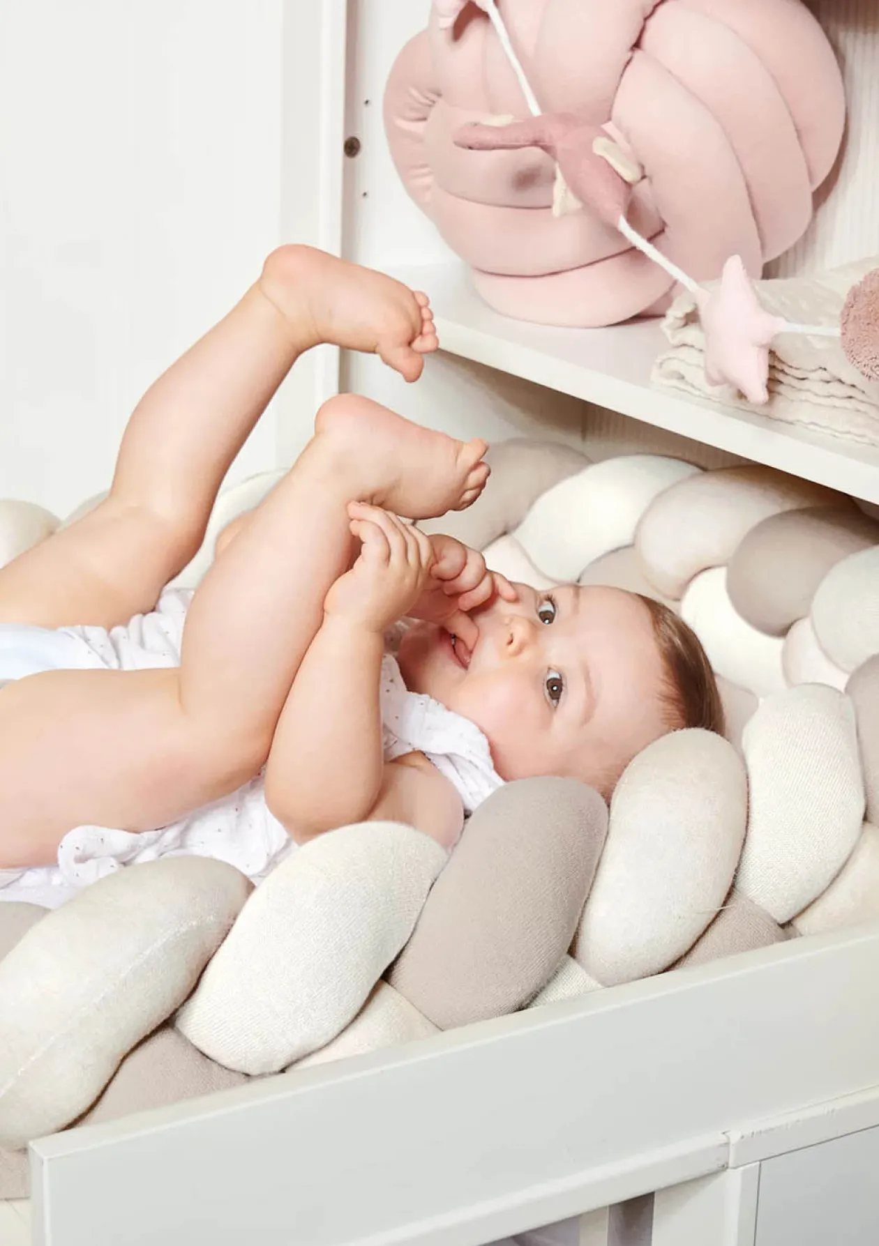 Bettschlange geflochten Trio beige/sand/natur