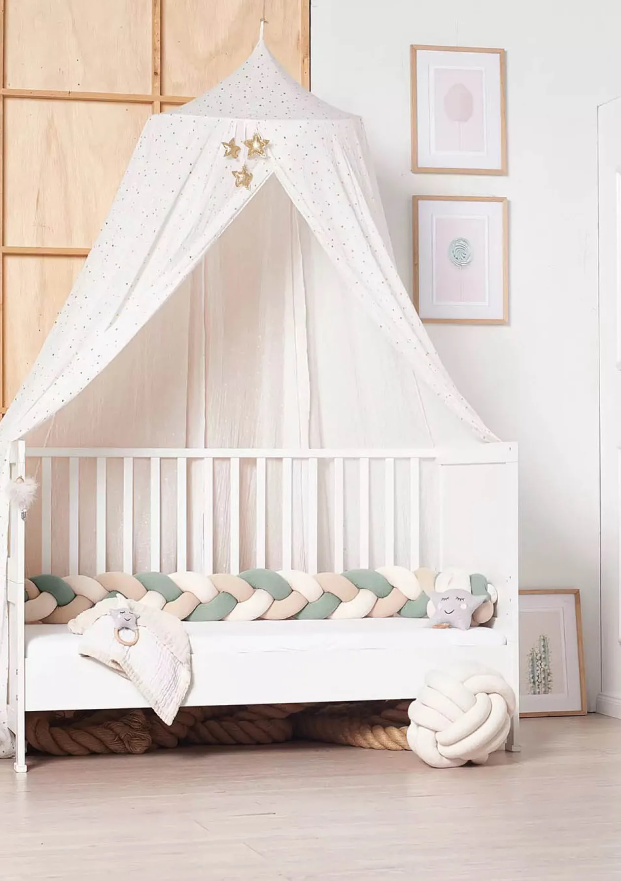 Bettschlange geflochten Trio mint/sand/natur