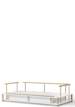 Bettsofa 'Camp' Weiß / Eiche 180 x 90 cm