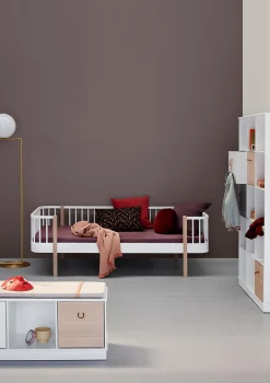 Bettsofa 'Wood Original' weiß / Eiche 200 x 90 cm