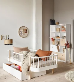 Bettsofa 'Wood Original' weiß / Eiche 200 x 90 cm