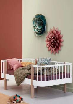 Bettsofa 'Wood' weiß / Eiche 160 x 90 cm