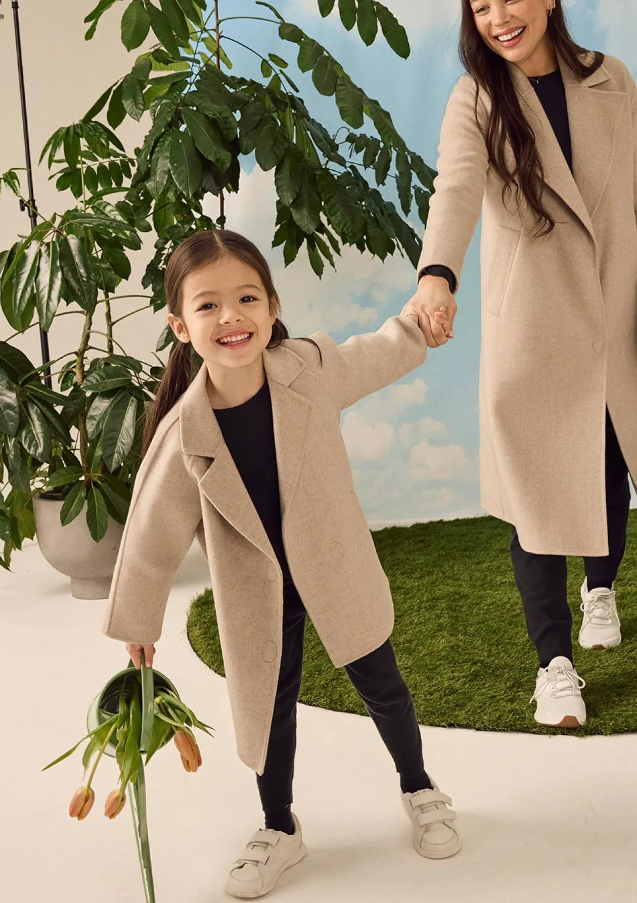 Cashmere Kindermantel stone