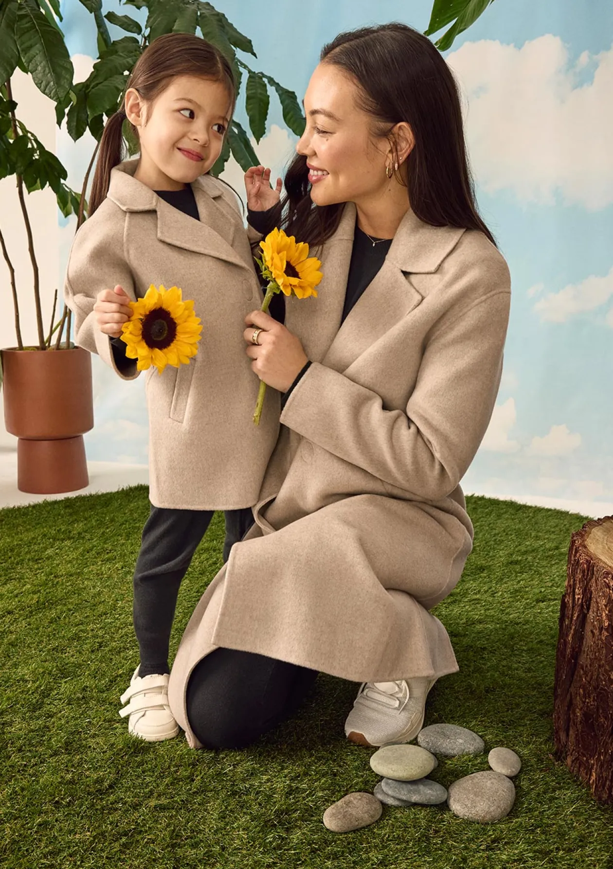 Cashmere Kindermantel stone