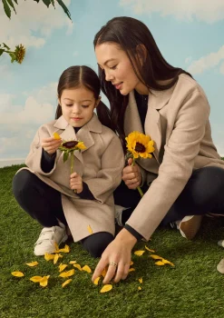 Cashmere Kindermantel stone