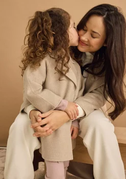 Cashmere Kindermantel stone