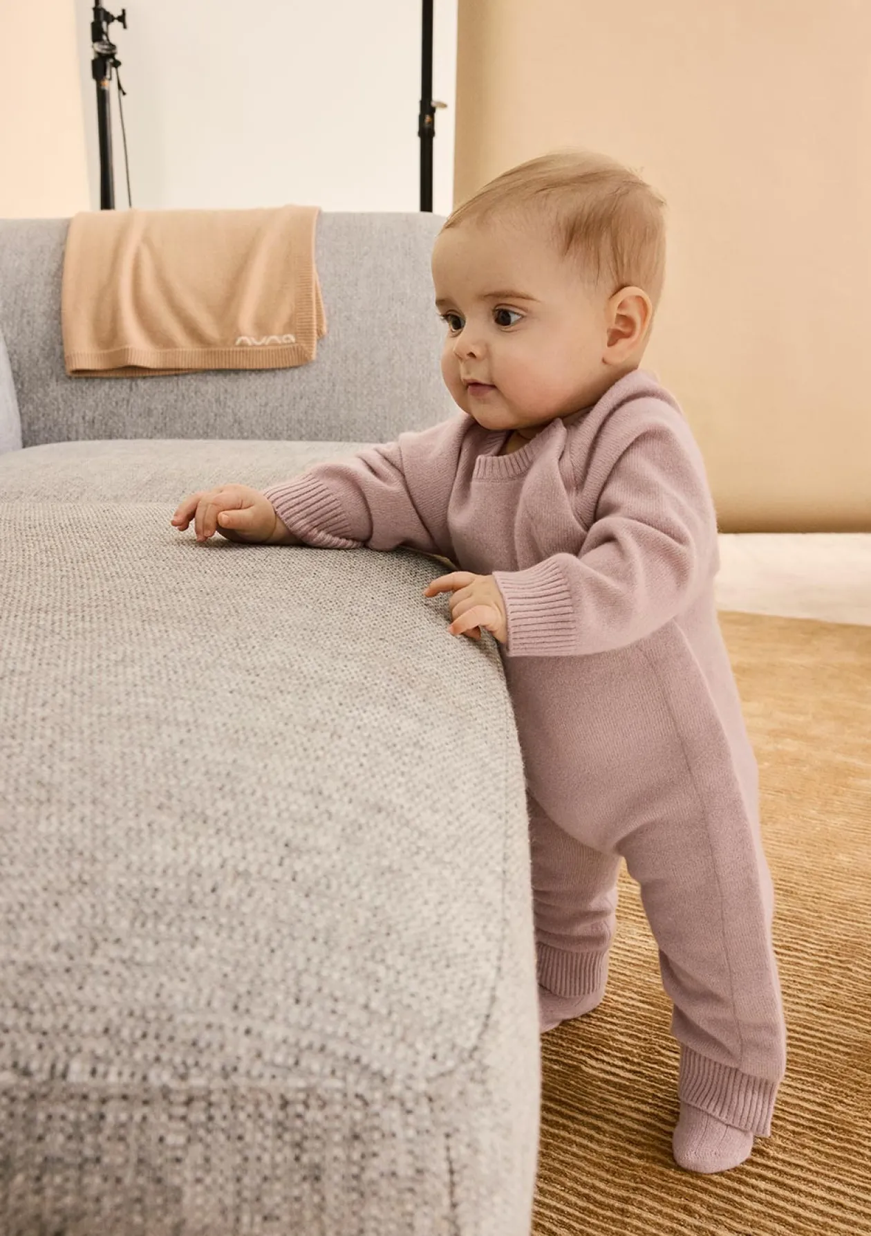 Cashmere Strampler dusty mauve