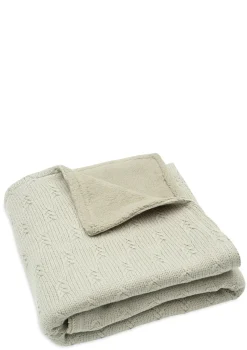 Decke Wiege 'Grain Knit' Velvet Olive Green 100 x 75 cm