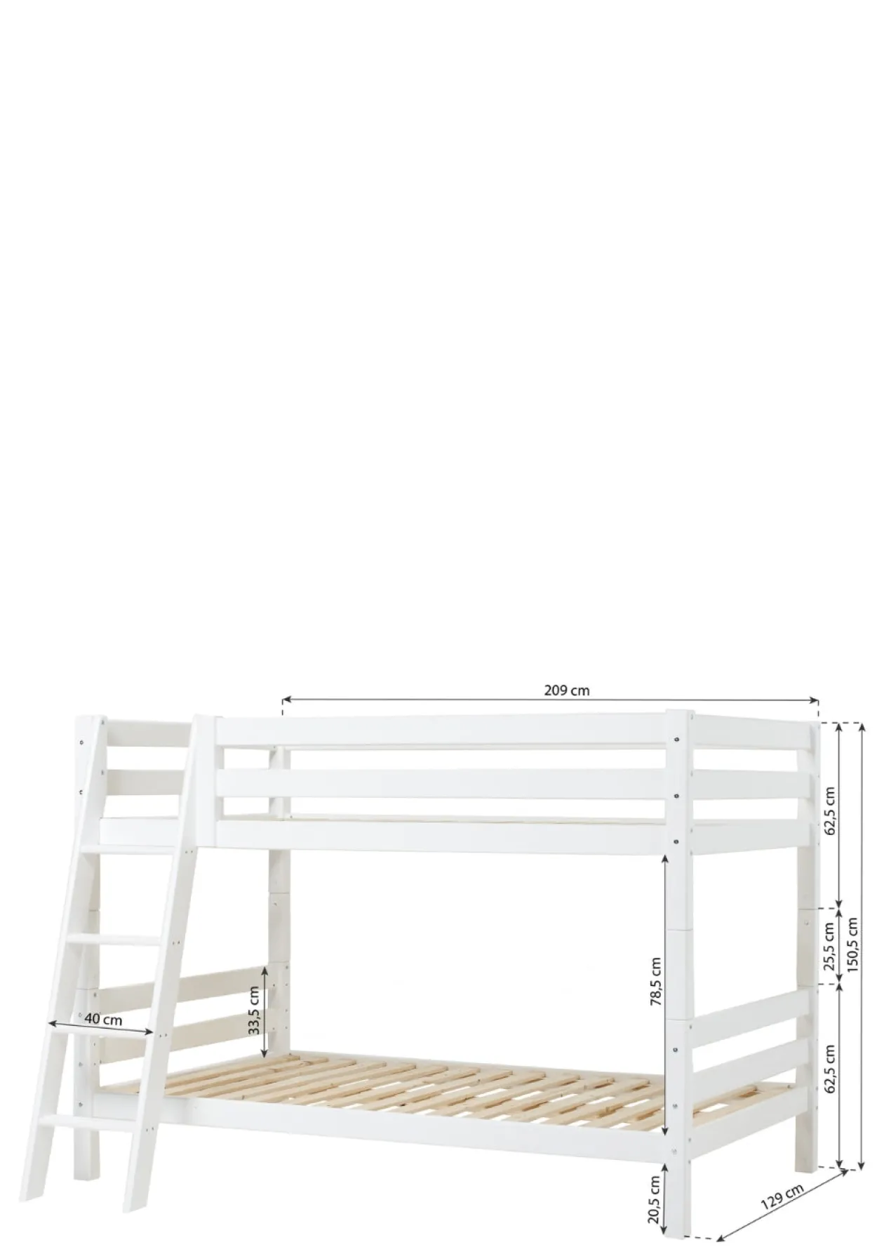 ECO Luxury' Etagenbett weiß 200 x 120 cm