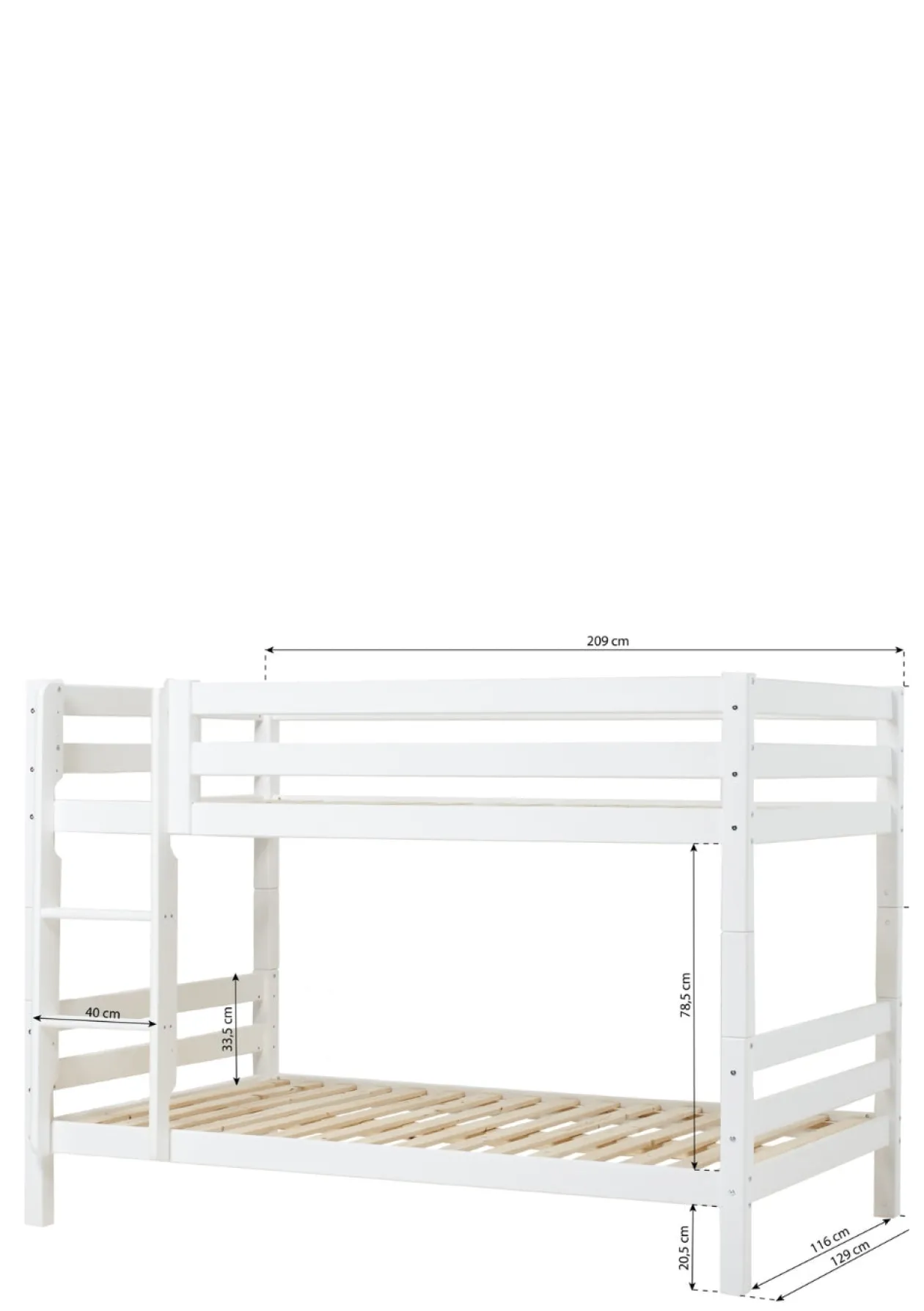 ECO Luxury' Etagenbett weiß 200 x 120 cm