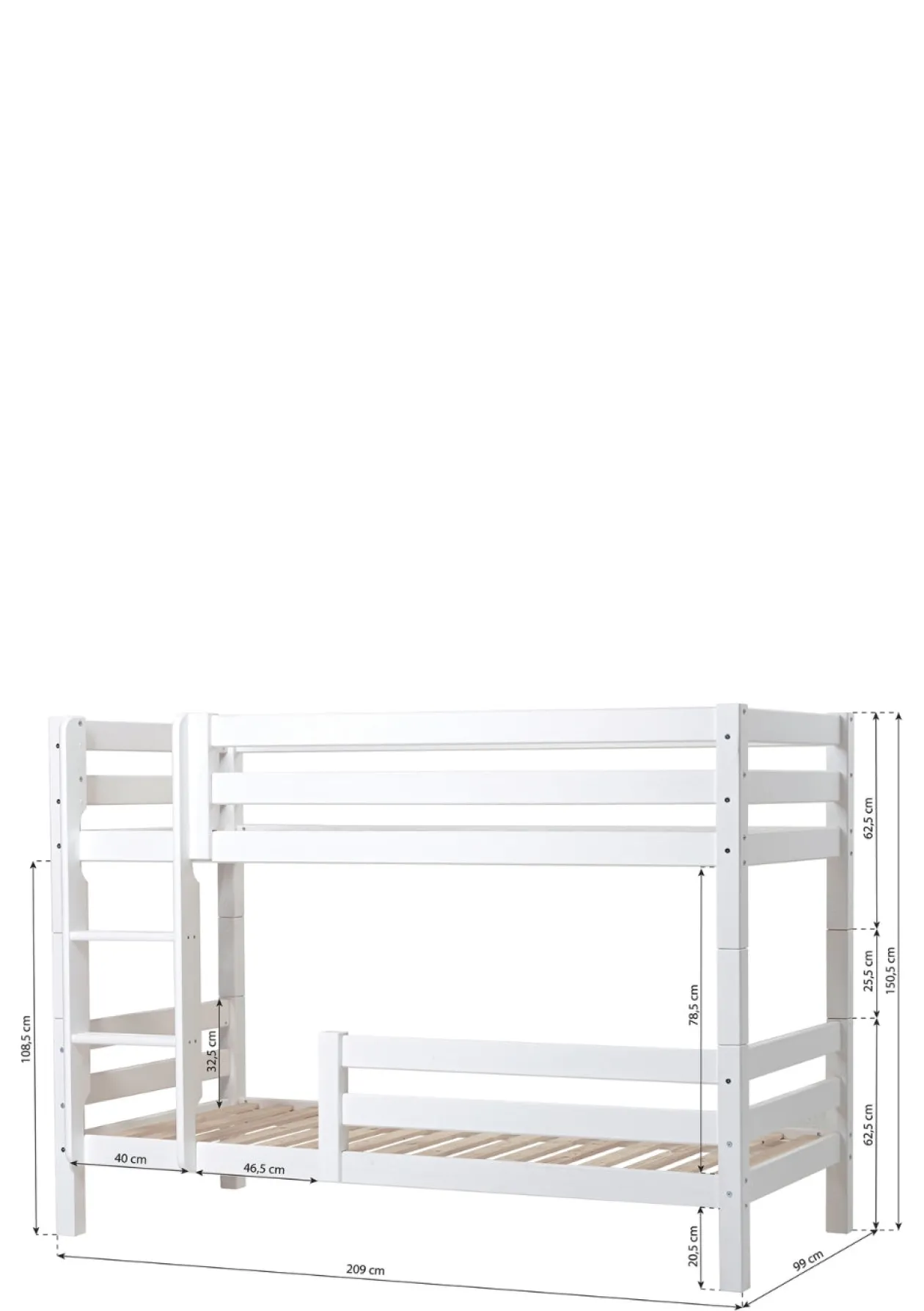 ECO Luxury' Etagenbett weiß 200 x 90 cm