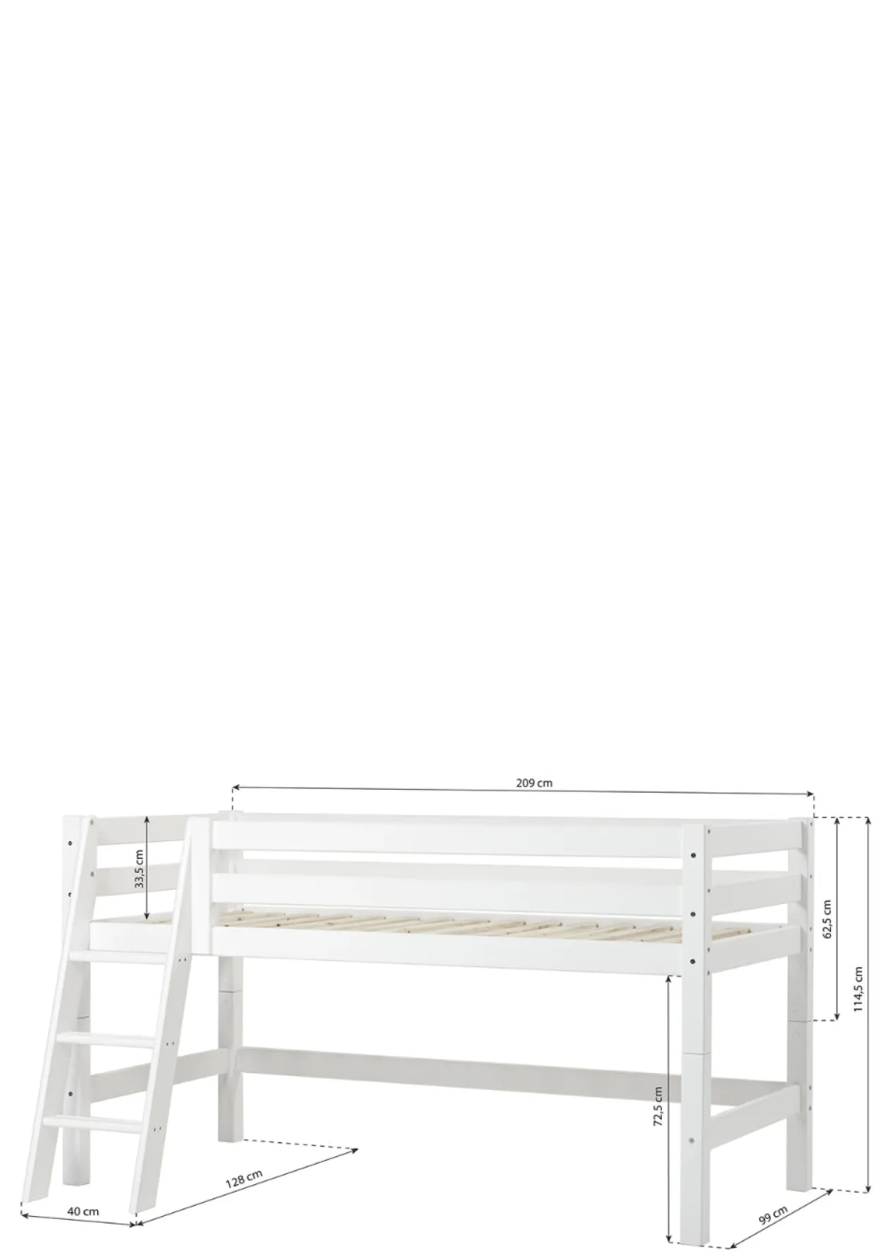 ECO Luxury' Halbhochbett weiß 200 x 90 cm