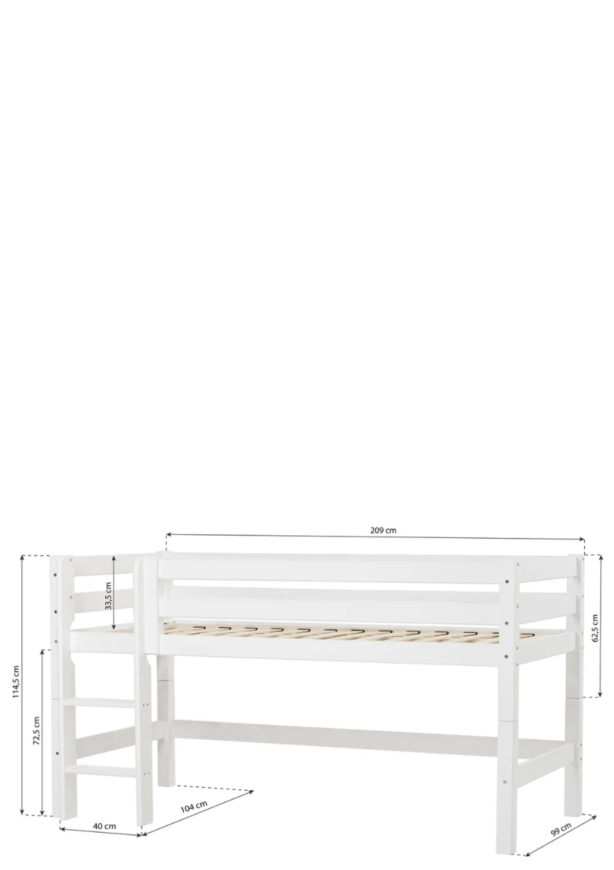 ECO Luxury' Halbhochbett weiß 200 x 90 cm