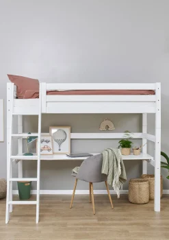 ECO Luxury' Hochbett mit Schreibtisch weiß 200 x 90 cm